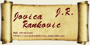 Jovica Ranković vizit kartica